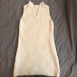 White House Black Market Cream Ribbed dress